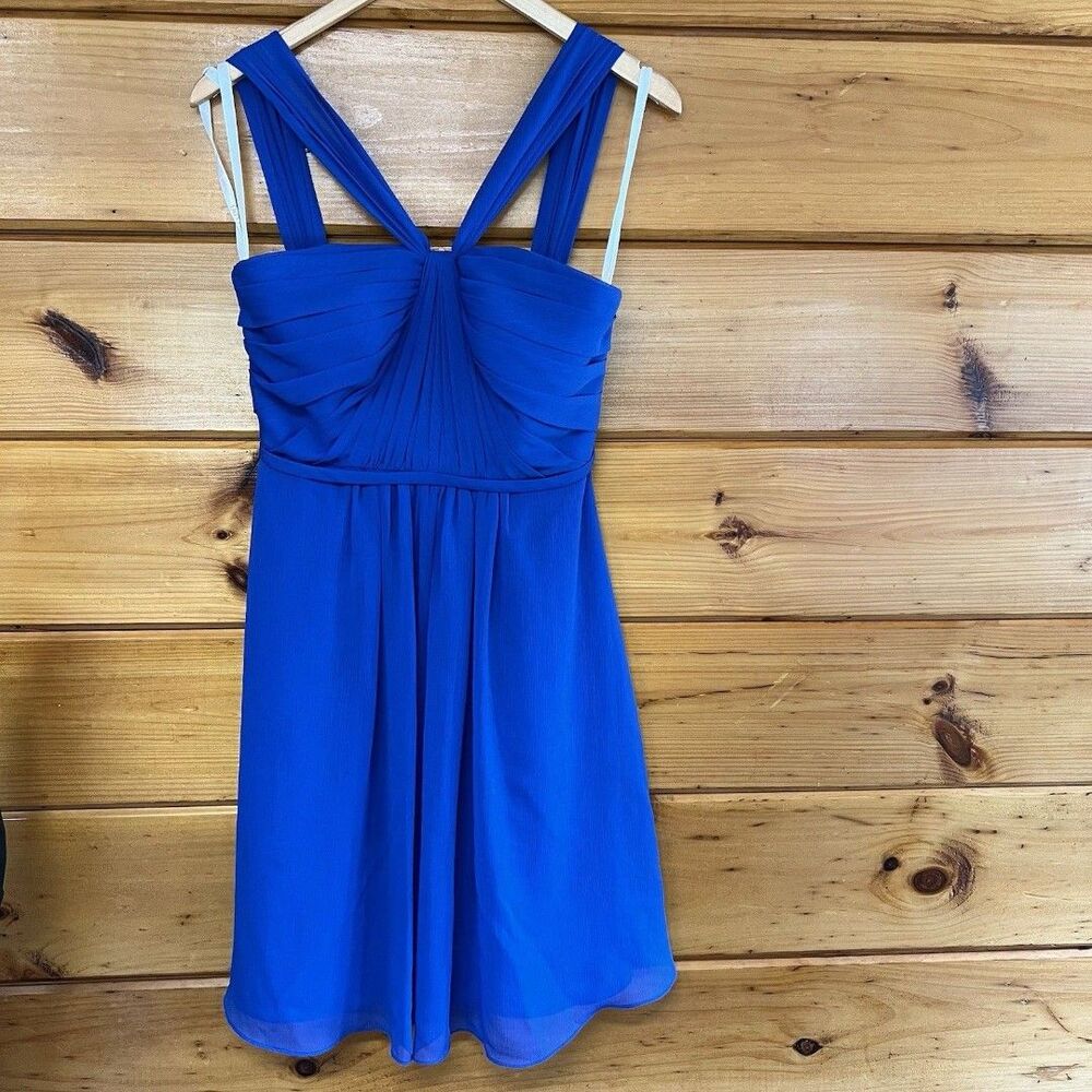 David’s Bridal Bridesmaid Lined Sleeveless Mini Dress Blue Size 4 Party